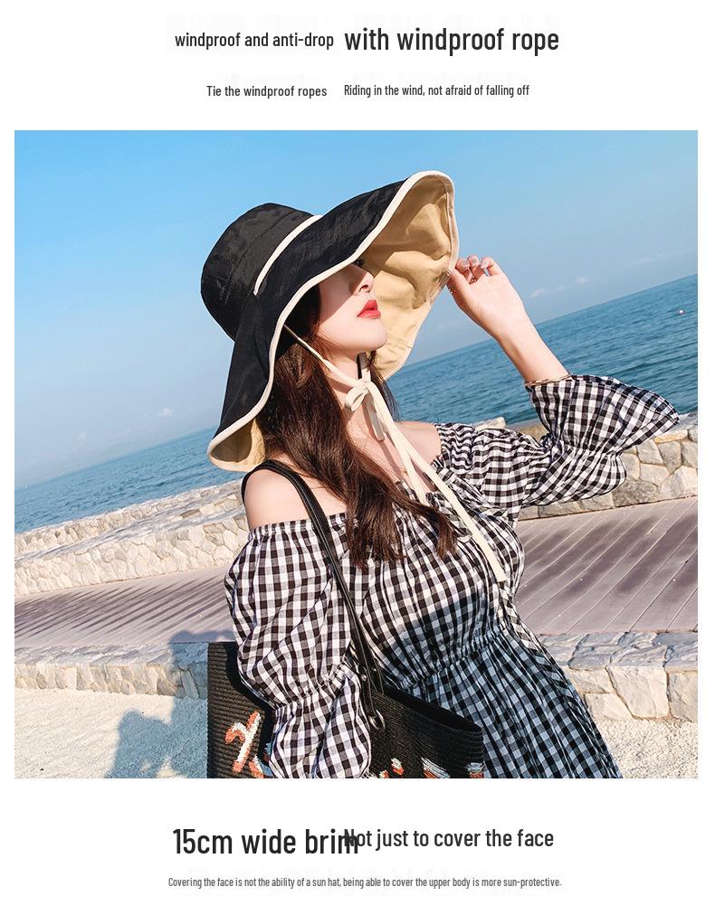 Women's Summer Sun Protection Hat with Large Brim and Face Covering