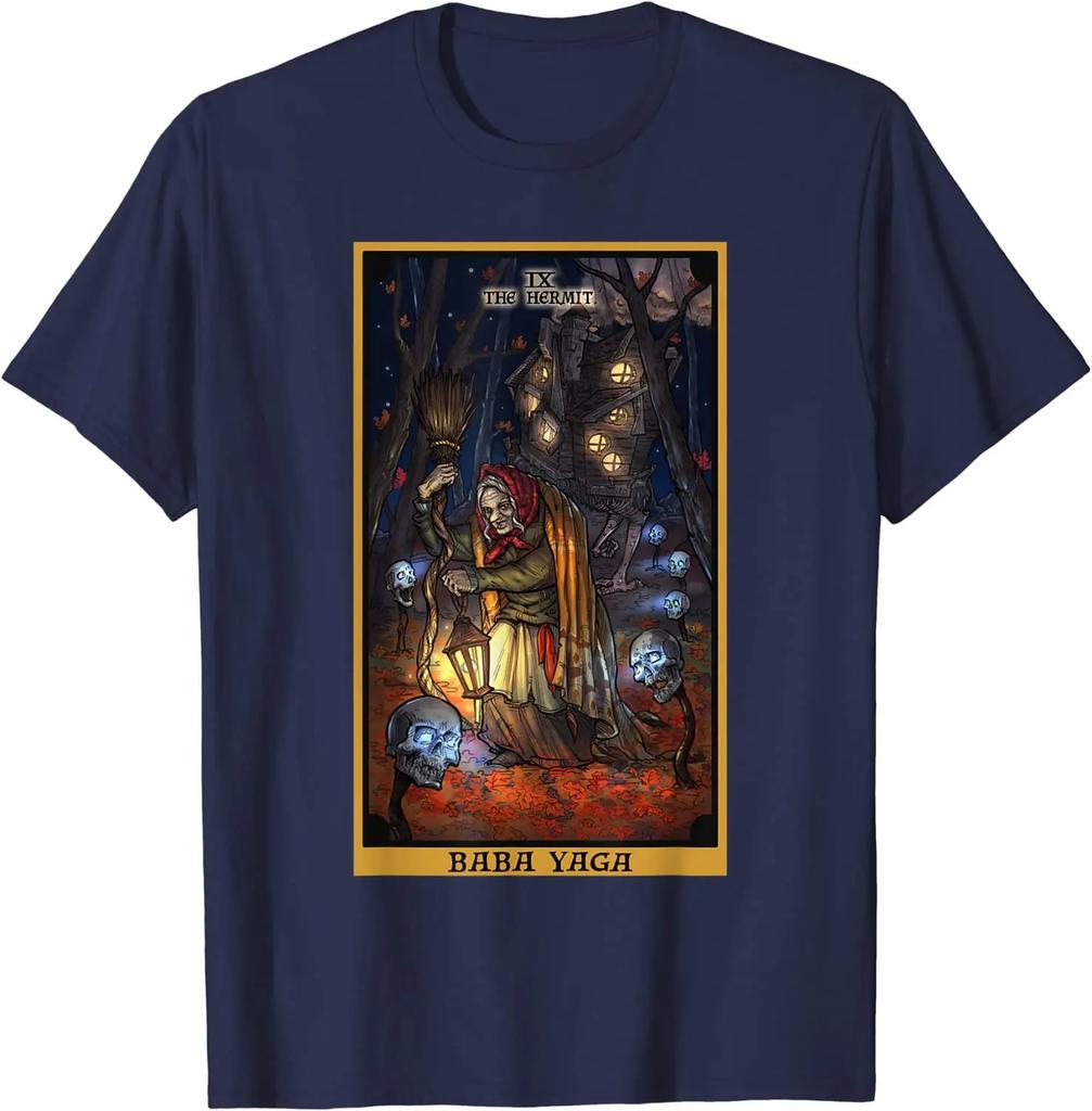 Baba Yaga The Hermit Tarot Card Slavic Mythology Pagan Witch TShirt New 100 Cotton Short Sleeve ONeck Tshirt Casual Mens Top