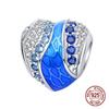 copper Compatible With Authentic Bracelets Charm Jewellery Do It Yourself Blue Clip Bead Charms Galaxy Starry Sky Collection Pendant Moon Dangle