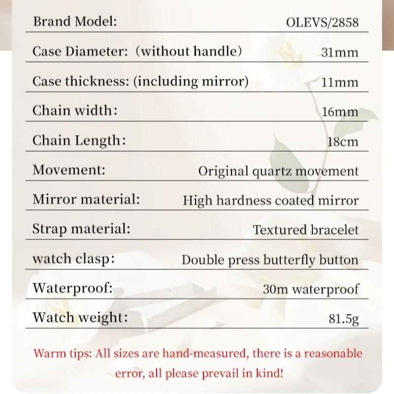 OLEVS Damenuhr Original Elegant Multifunktions Quarz Armbanduhr Wasserdicht Edelstahl Damenuhren Geschenke