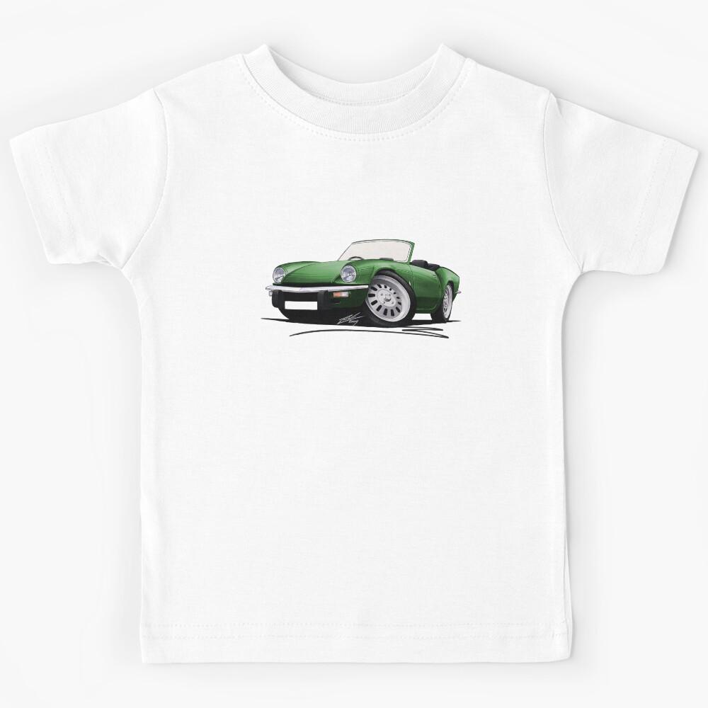 Triumph Spitfire Mk4 British Racing Green - Caricature Car Art Kids T-Shirt 160