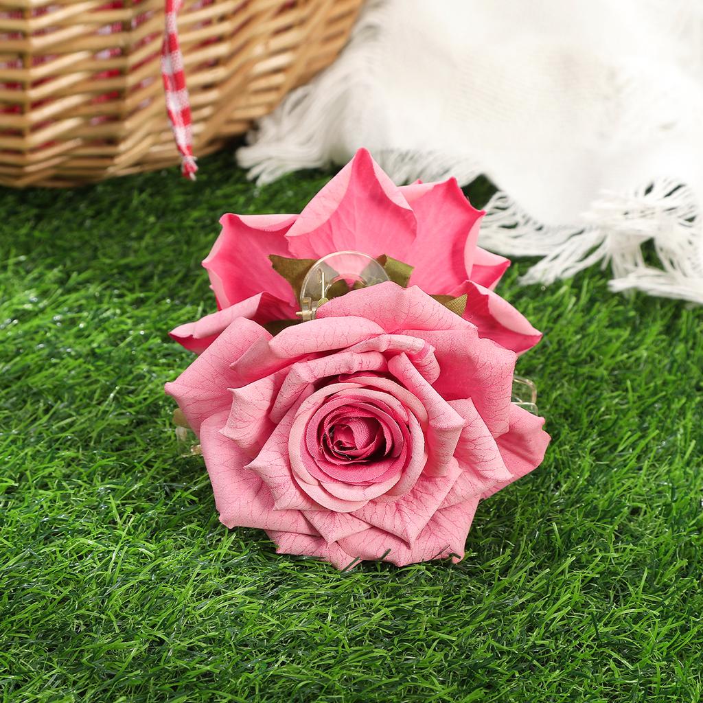AWATYR Large Simulated Flowers Hair Claw Rose Hair Clip Elegant High-Grade WomenHair Accessories