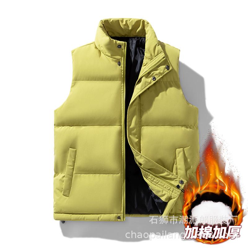 Explosive Cotton Vest Men's Autumn and Winter Cotton Thickened Dopamine Cotton Vest Jacket Vest American Style