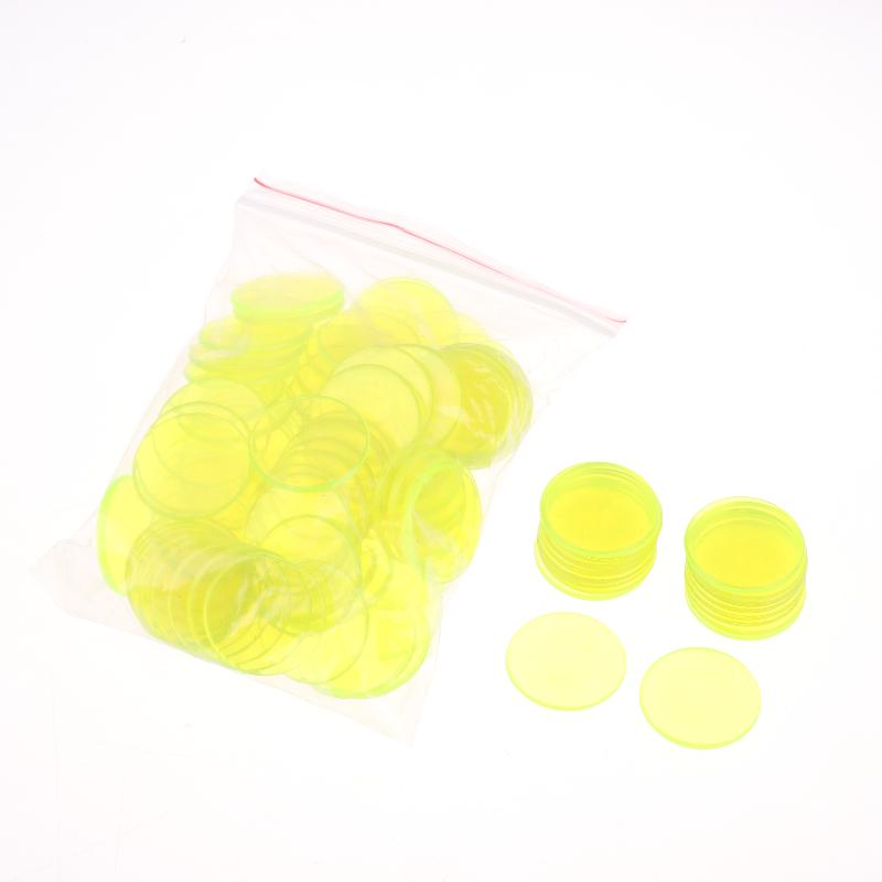 100 Stuks 25 Mm Kleur Plastic Chip Bingo Chip Montessori Interactief Leren Educatie Wiskunde Speelgoed Familie Feest Tellen Speelgoed