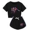 Set Pigiama a Maniche Corte con Pantaloncini Stampa Demon Hunters Kpop per Bambino in Misto Poliestere Cotone per Pigiami di Famiglia