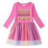 Korean Style Girls' Dress - Stars & Rainbow Sequin Mesh, Short & Long Sleeve Options, Perfect for Spring, Summer, and Autumn