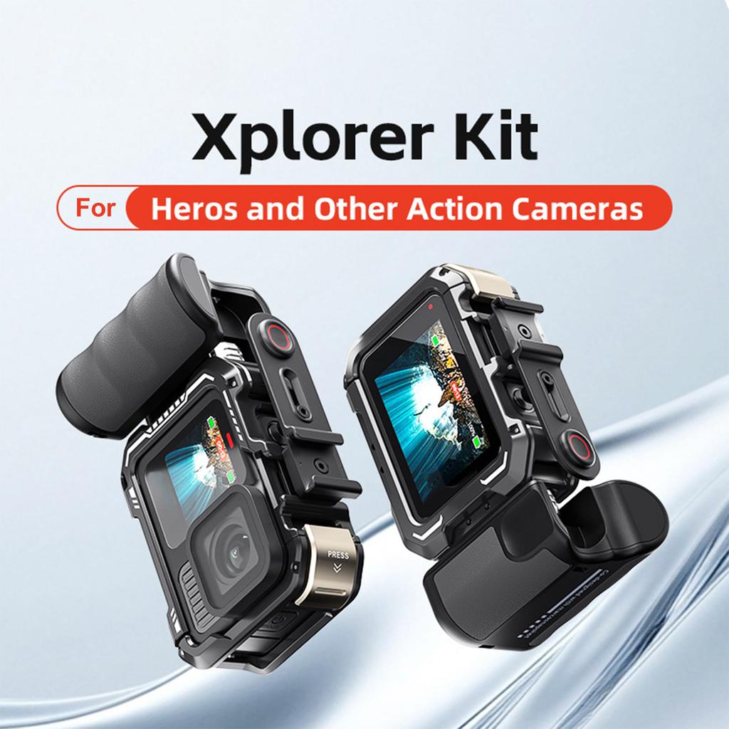 Pro Insta360 Ace Pro 2/GoPro Hero 13 ABS Rukojeť kamery s tlačítkem spouštěče Rukojeť pro pouliční fotografii Prodlužovací držák kamery