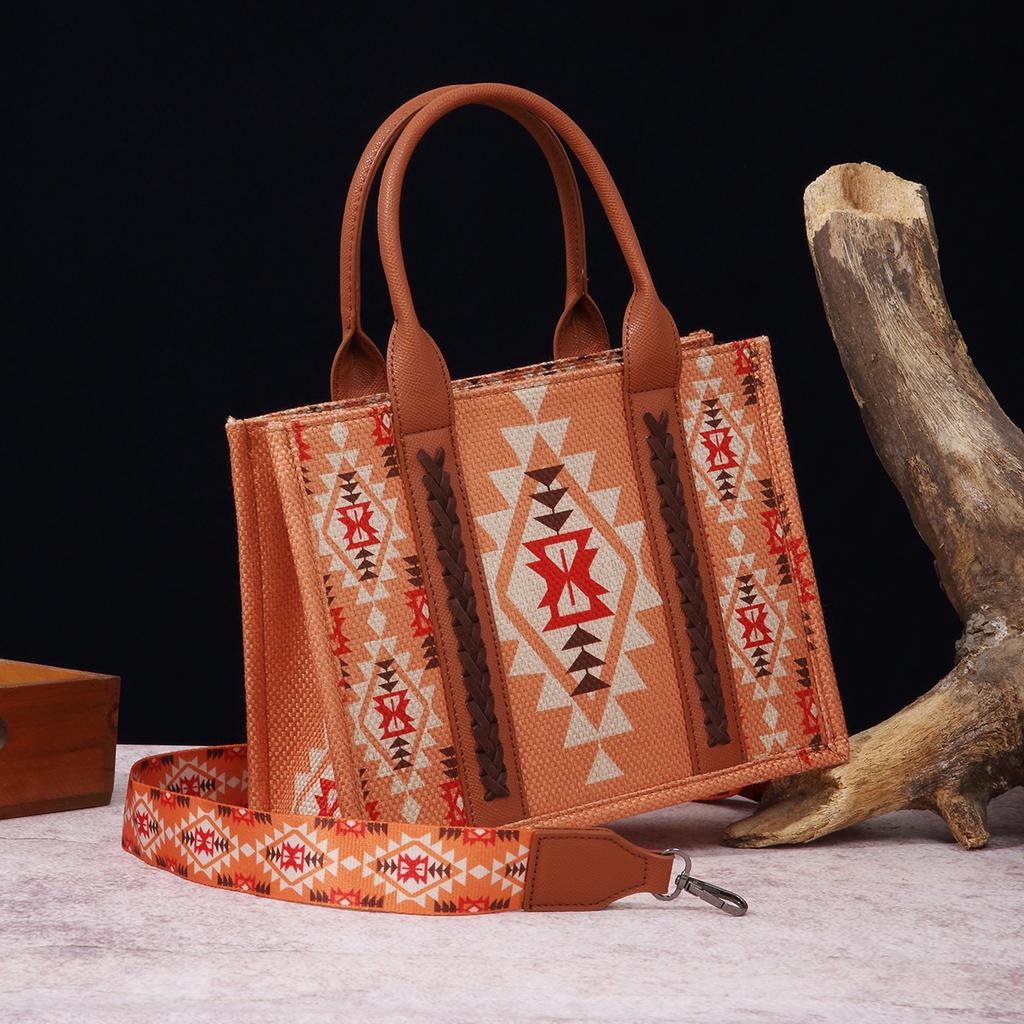 European And American Retro Cotton And Linen Printing Western Women'S One Shoulder Bohemian Women Hand-Carrying Crossbody Bag
