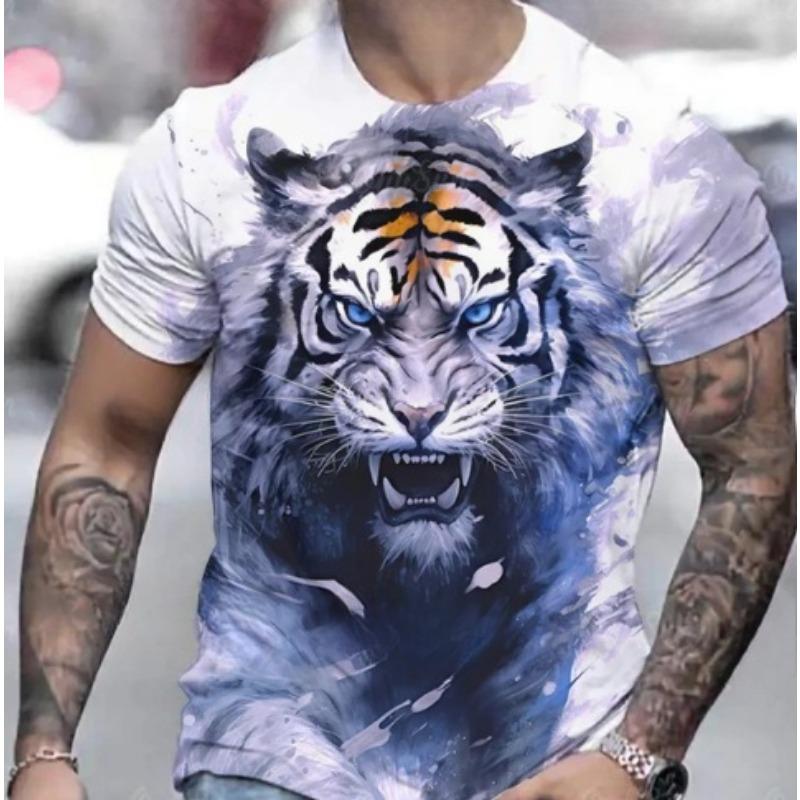 

Новая летняя мужская свободная повседневная футболка с круглым вырезом и короткими рукавами с 3D-принтом 6XL