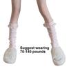 Women Fairycore Knitted Leg Warmers Calf Socks Japanese Sweet Bowknot Ruffled Lace Trim Leg Covers Boot Cuffs Stockings