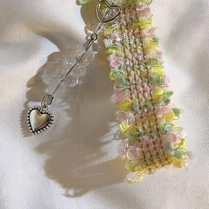 Delicate Handmade Acrylic Bead Keychain Fashion Forward Acrylic Bead Keyring Elegant Handmade Phone Straps Chain Charm