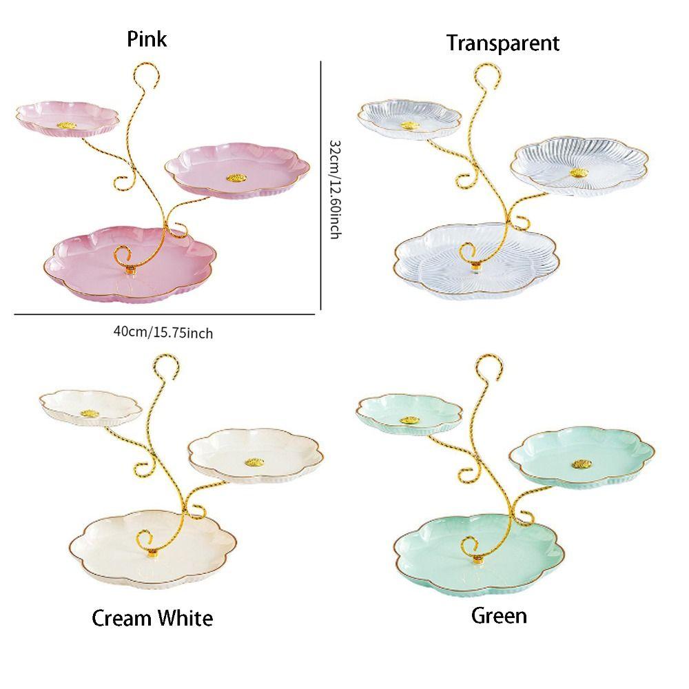 3 Layer Design Branch-shaped Dessert Holder Easy To Clean Snacks StorageTray  Living Room