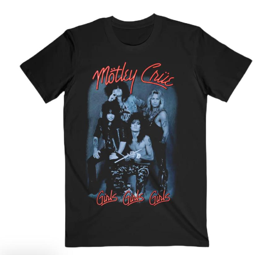 Mötley Crüe Band Girls Girls Girls Cotton S-4XL Unisex Black Shirt AB374 L