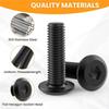 A74E-Threaded Insert And Bolt Kit- 50 Sets Of 1/4-20 X 19/32" For Wood, Hex Socket Drive Furniture Screw Nut Assortment