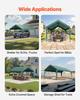 Carport Replacement Canopy, 3 x 6 m Potable Garage Tent Top Tarp, UV-Resistant & Waterproof Car Shelter Tarp, Heavy Duty Car Port Cover with Ball
