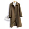 Women's Slim Long Wool Coat with Peter Pan Collar