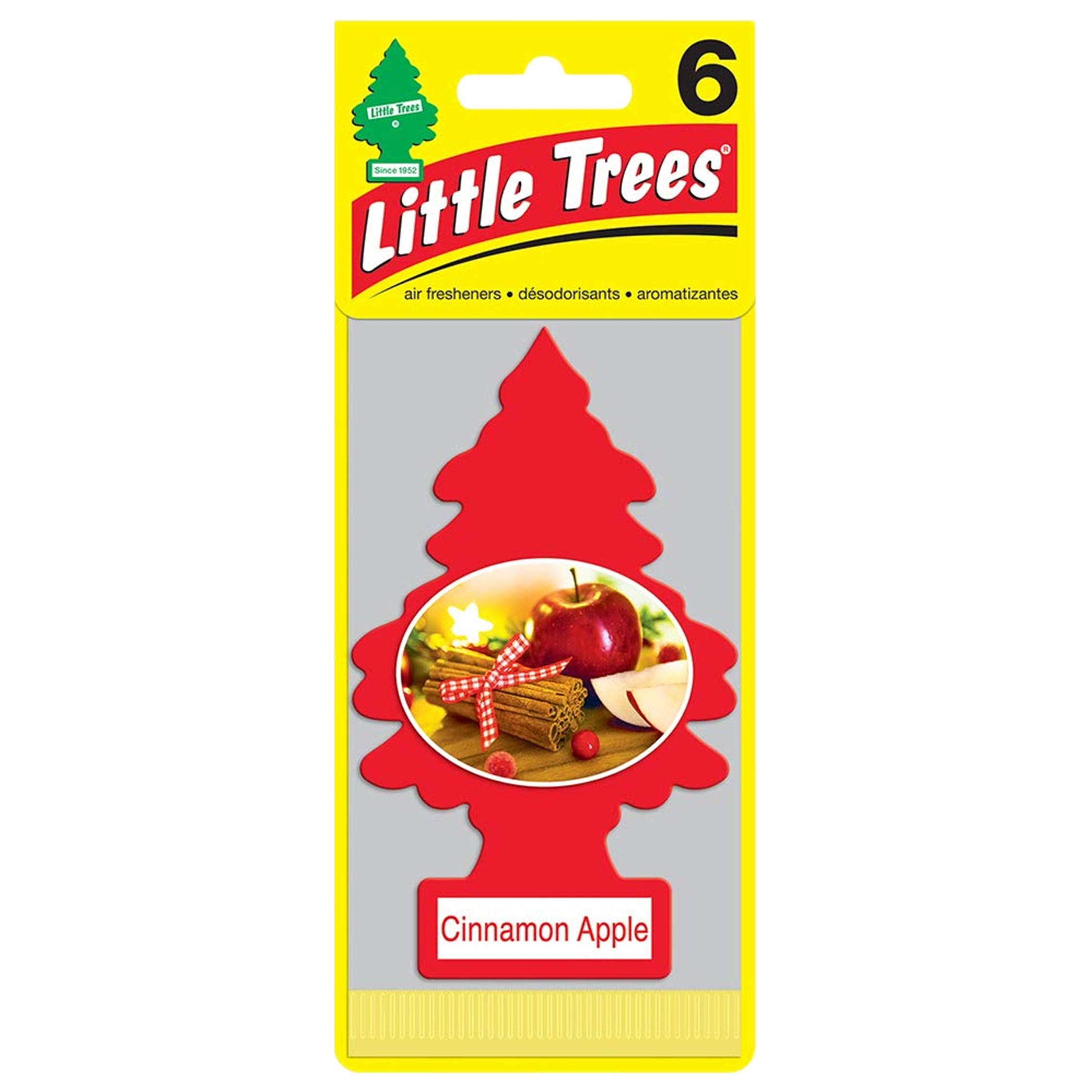Little Tree Air Freshener 6pac [CinnamonApple] Value set of 6 красный