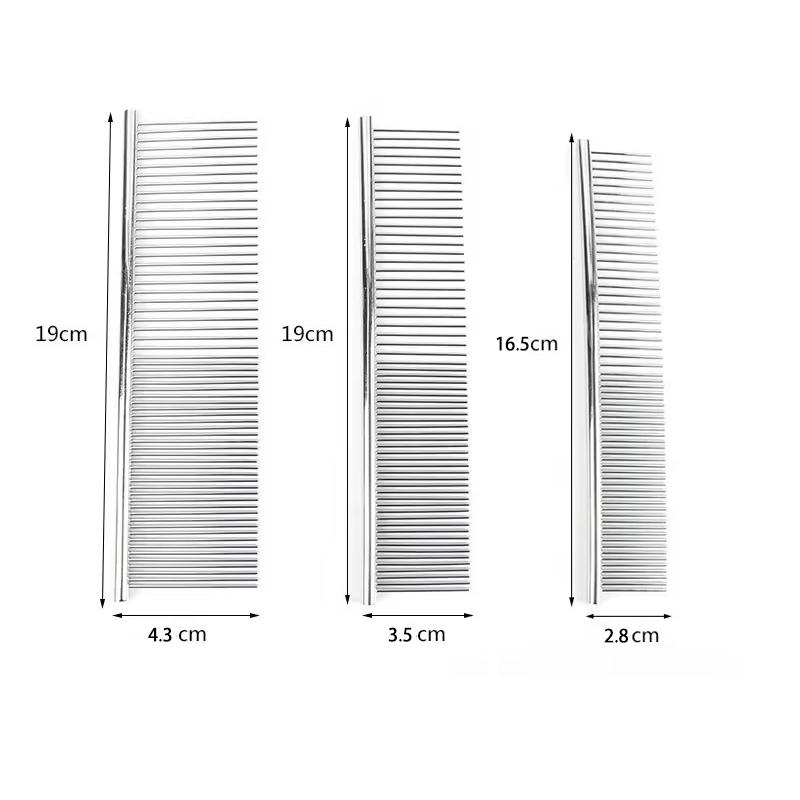Pet Dematting Comb Stainless Steel Pet Grooming Comb for Dogs and Cats Gently Removes Loose Undercoat, Mats, Tangles and Knots