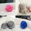 Nordic Handwoven Knotted Round Cushion With Crystal Velvet Cover For Home Decor