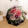 Floral Harmony A Circular Arrangement Of Vibrant Flowers And Birds Automatic Umbrella With Folding Feature Compact 8Rib Design Compact Design Travel