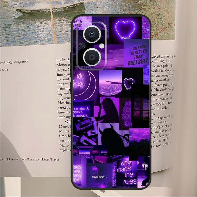 

Purple aesthetic Cover For OPPO Reno 8 7 Lite 11F 12F 13F 14F 10 12 13 14 Pro OPPO Find X8 X5 X6 X9 Pro Case OPPO Reno12