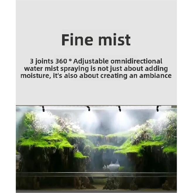 Universal Misting Nozzle 360°Rotatable Fogger Sprayer Reptile Terrarium Rainforest Vivarium Humidity Irrigation System Nozzle