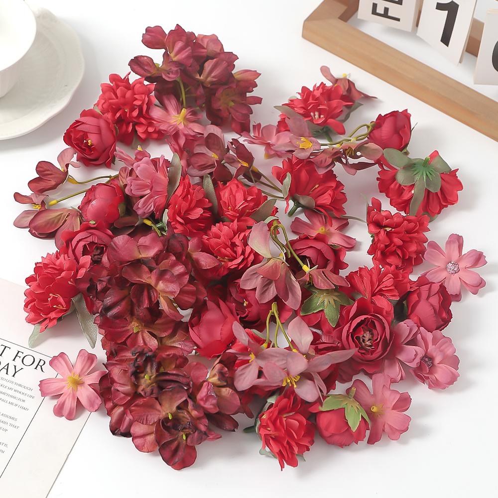 

45Pcs Rose Artificial Flower Silk Chrysanthemum Flower Fake Flower Vase Home Room Table Decor DIY Gift Garden Wedding Decoration фіолетовий