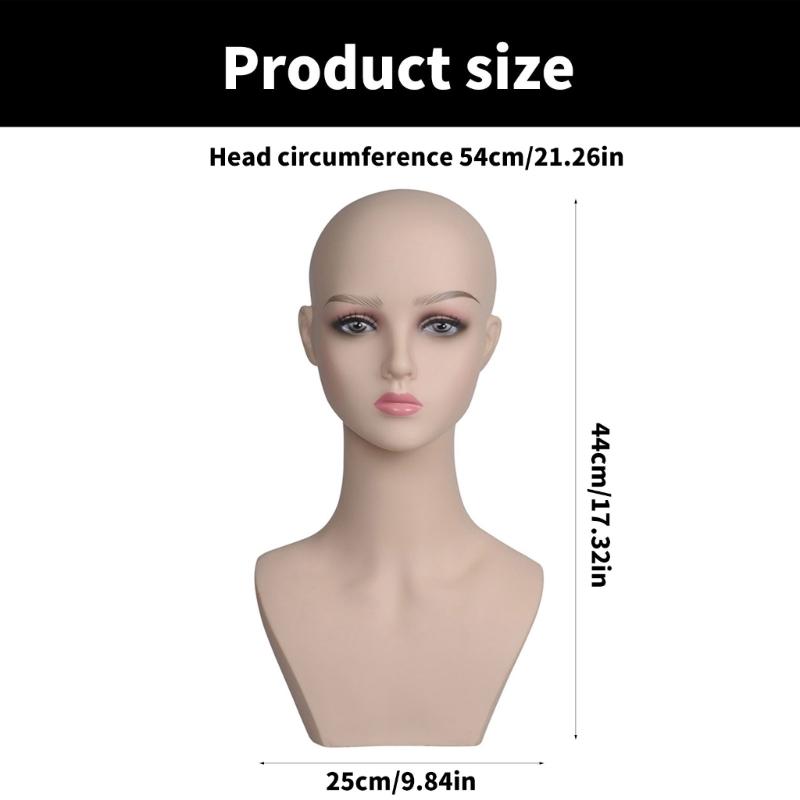 Wig Stand Portable Wig Holder Female Mannequin Head Wig Display Stand Wig Training Head Model for Hair Salons
