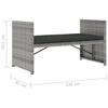 5 Piece Garden Lounge Set with Cushions Poly Rattan Grey