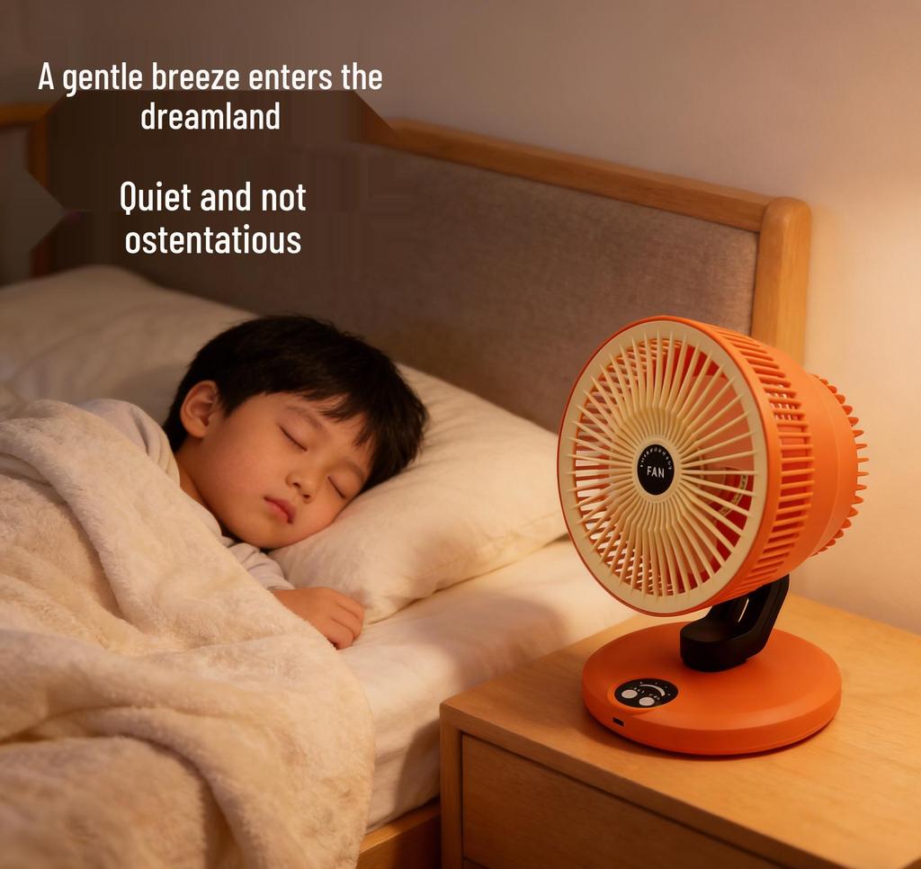 USB Charging Silent Oscillating Desktop Fan for Office and Home