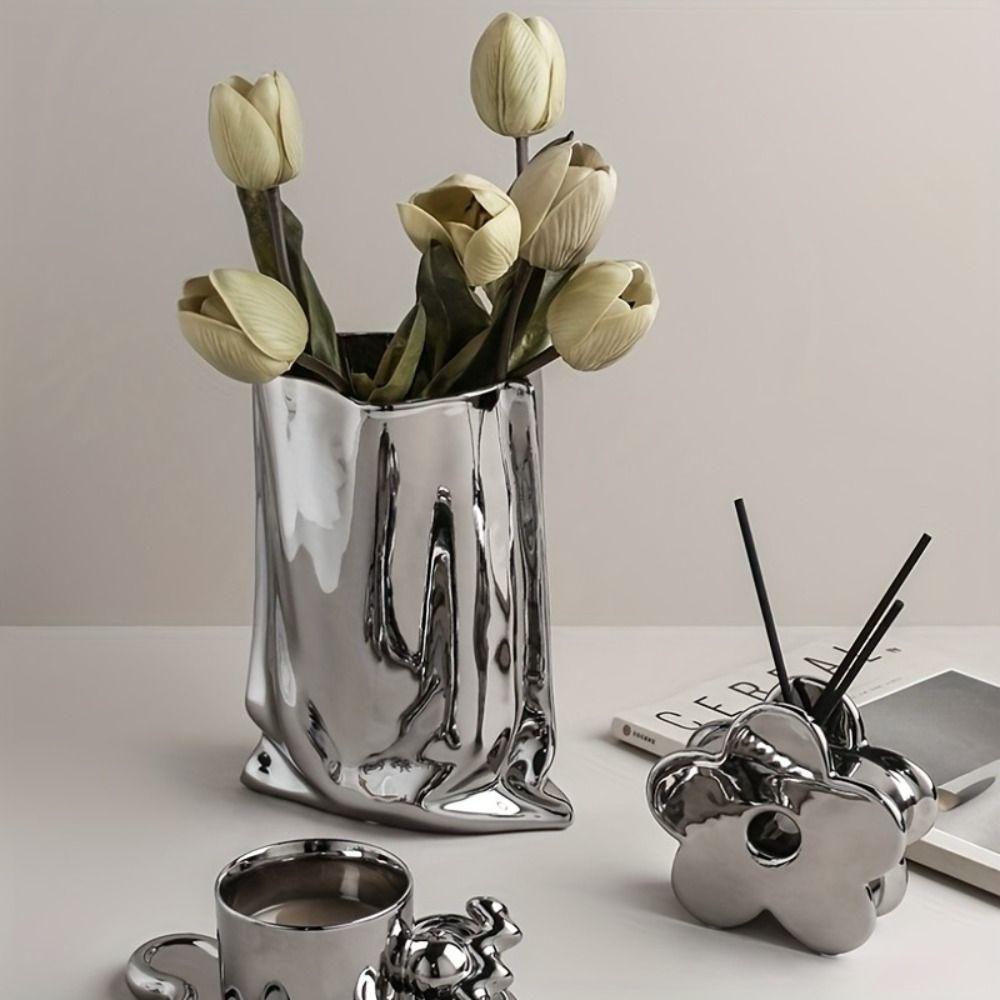 Light Luxury Tabletop Flower Vase Minimalist Decorative Bottles  Home Decoration