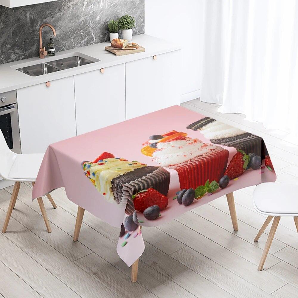 Fata de masa Cupcake Gourmet Impermeabil Dreptunghi Decor petrecere Nunta Masa Restaurant Bucatarie Acasă