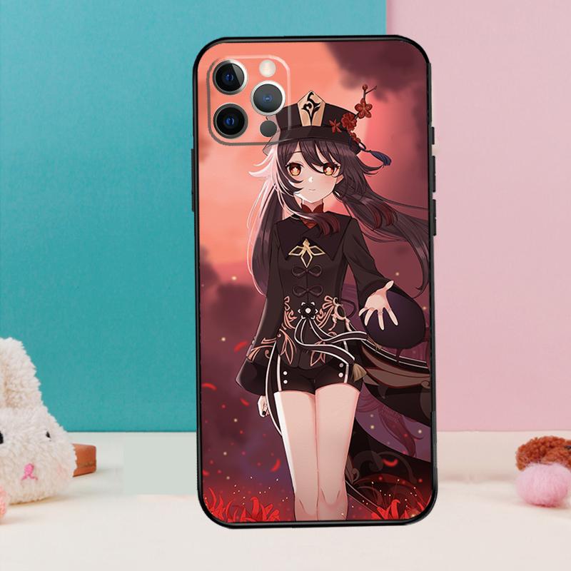 Genshin Impact Hutao Phone Case For iPhone 17 Air 16 15 14 12 11 13 Pro Max 12 13 mini 15 16 Plus 16e Cover Coque