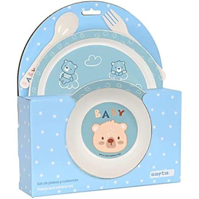 Sada talířů a příborů - SAFTA - Dítě - 2 kusy - Vhodné do myčky nádobí - Pohodlné