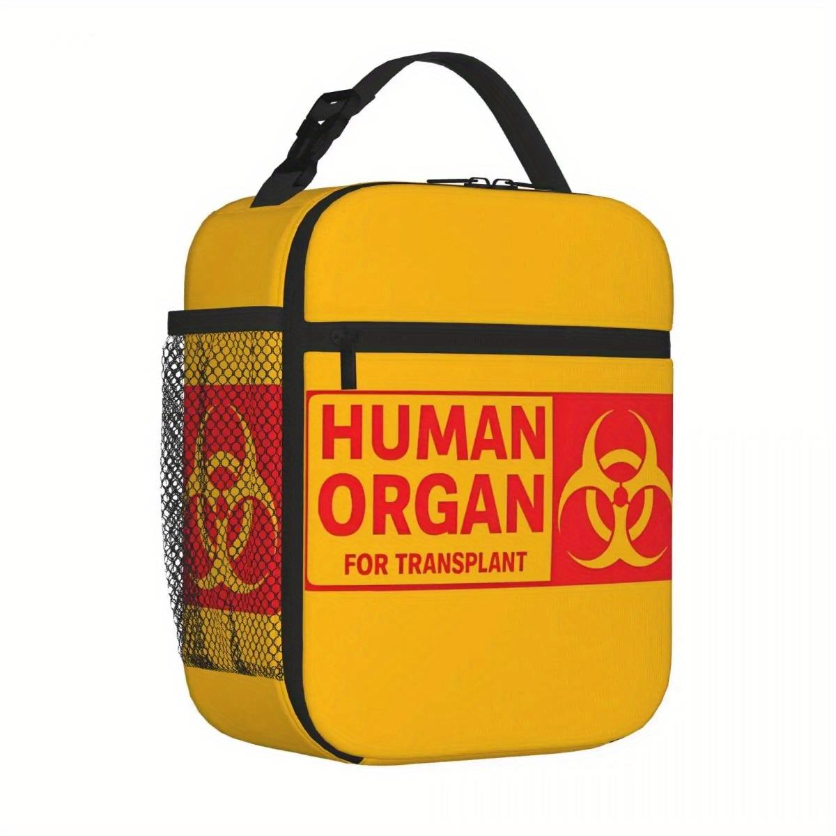 Red Human Organ for Transplant Insulated Lunch Bag Cooler Bag Meal Container Large Tote Lunch Box Food Storage Bags One Size