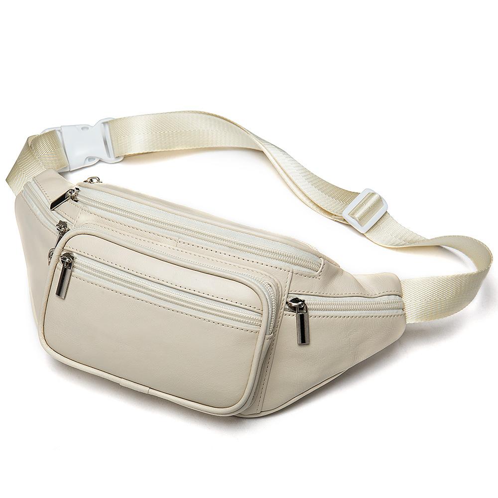 Leather Men's Bag, Men's Leather Phone Waist Bag, Leather Crossbody Bag, Multifunctional Sports and Leisure Crossbody Chest Bag