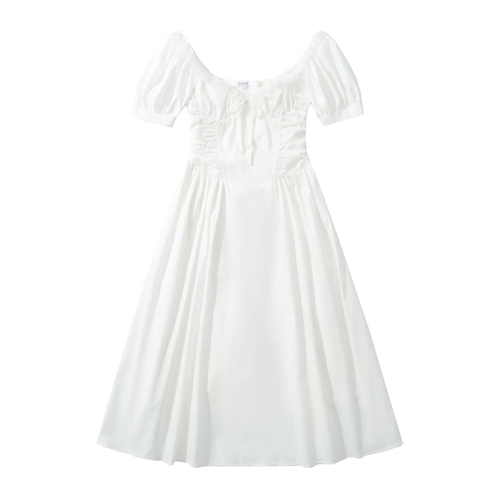 

2025 Весна Элегантное женское облегающее кружевное платье на косточках - Европейская и американская мода M белый