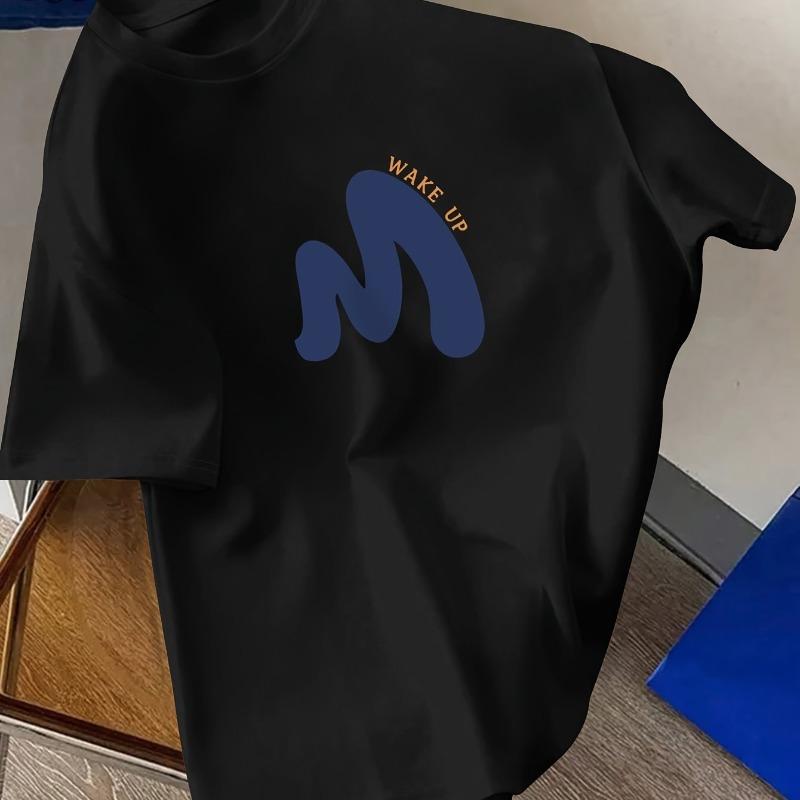 Creative Graphic Print Men's Creative Top Casual Short Sleeve Crew Neck Sweethearts T-shirt Men's Clothing for Summer Outdoor