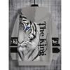 Fashionable 3D Printed Casual Long Sleeved Hooded Sweatshirt, Easy and Comfortable for Outdoor Wear by Lion, Tiger