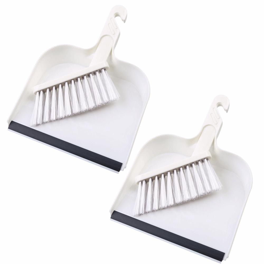 2pcs Plastic Desktop Sweeping Tool White Keyboard Cleaning Brush Mini Broom Set Desktop Cleaning