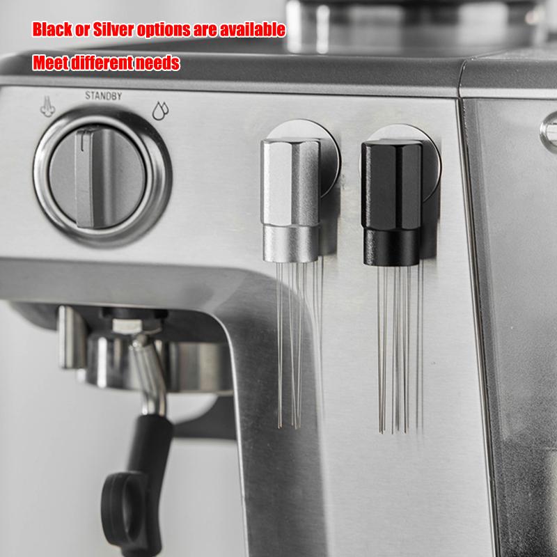 Stainless Steel Italian Espresso Wdt Tool With Magnet, 8-Needle Powder Dispersion Stirrer, Filter Cup, Coffee Pot Accessories