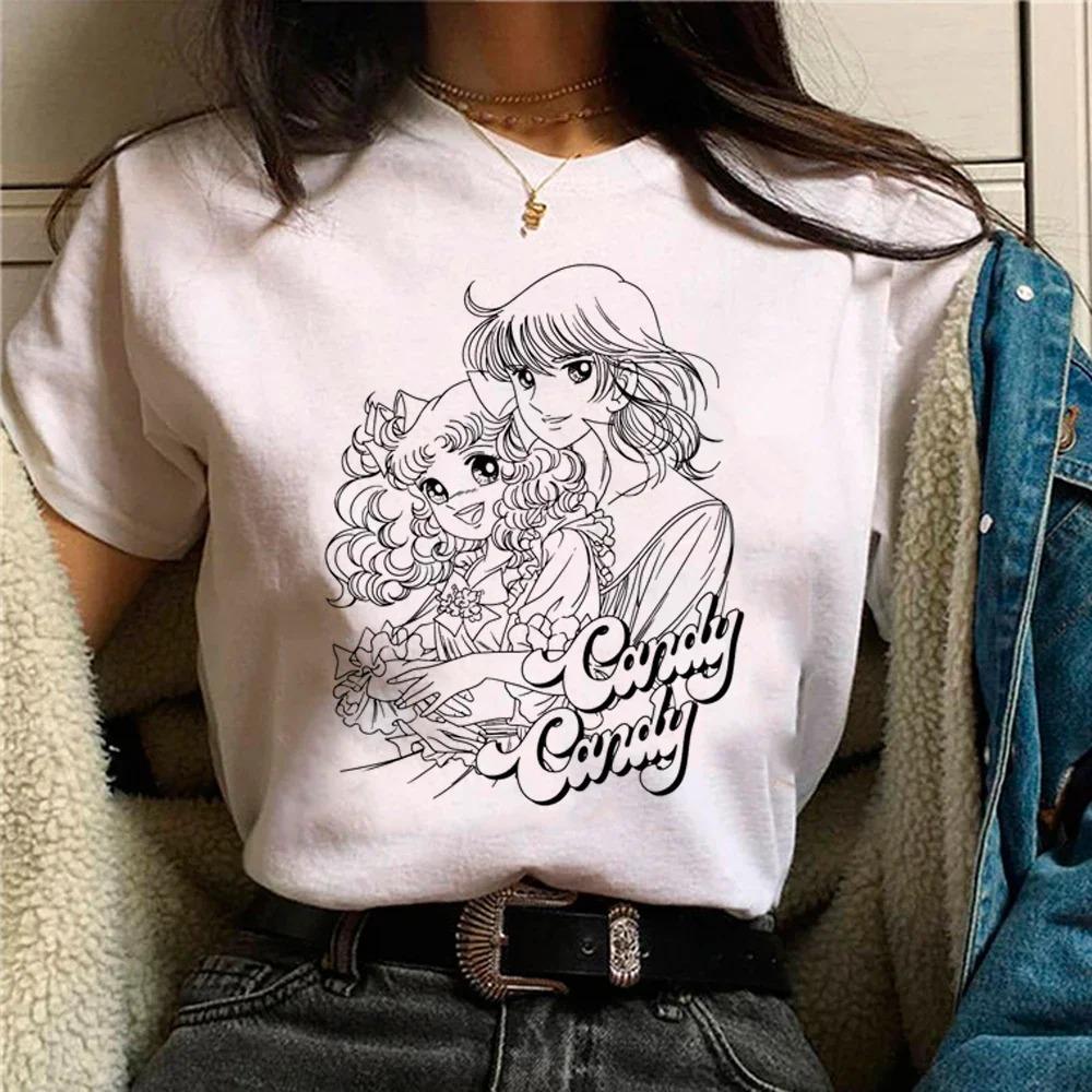 Candy Candy Kawaii T-Shirt Lässig Rundhals Kurzarm Damen Mode Lässig Kurzarm Trendige Damenbekleidung Oberteile