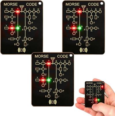 Morse Code Training Cards Professional Version, Interactive LED Audio Telegram Practice, with Real-time, Recording and Playback