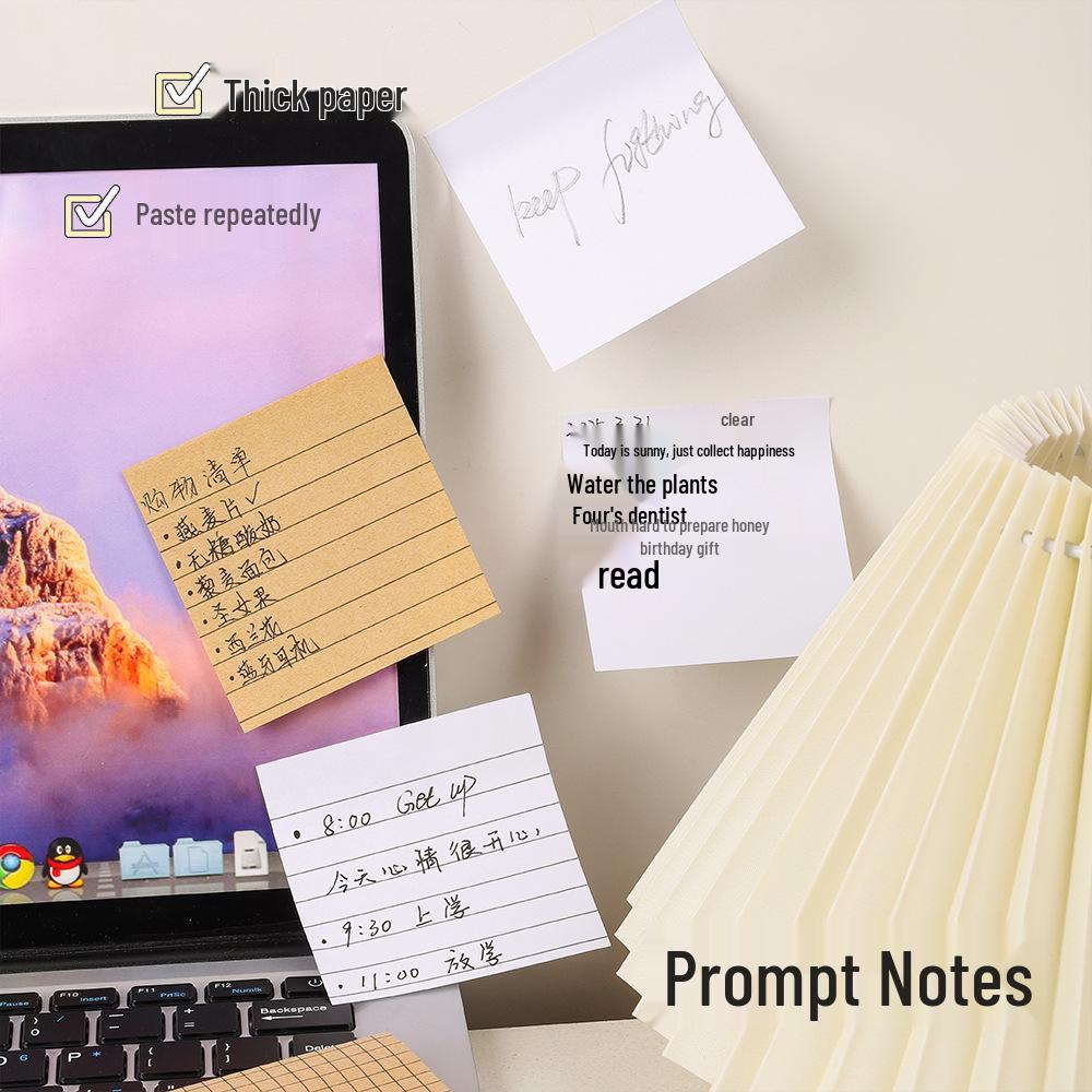 Creative Minimalist Sticky Notes: Strong Adhesion, Tear-Free, Portable Notebook for Students & Office Use