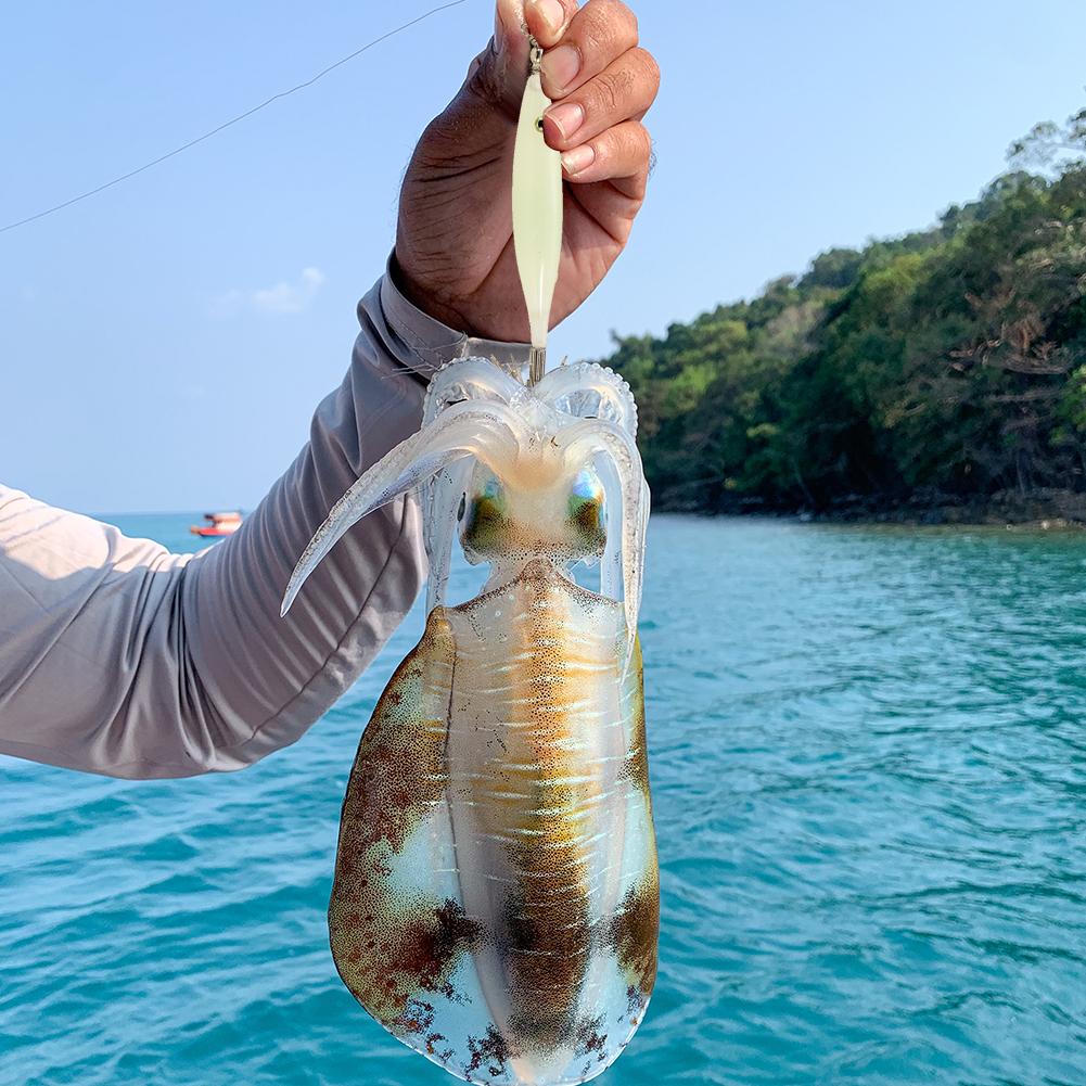 5Pcs Luminous Squid Lure Squid Fishing Lure Rustproof Cuttlefish Attracting Lure Portable Double Hook for Seawater Fresh Water