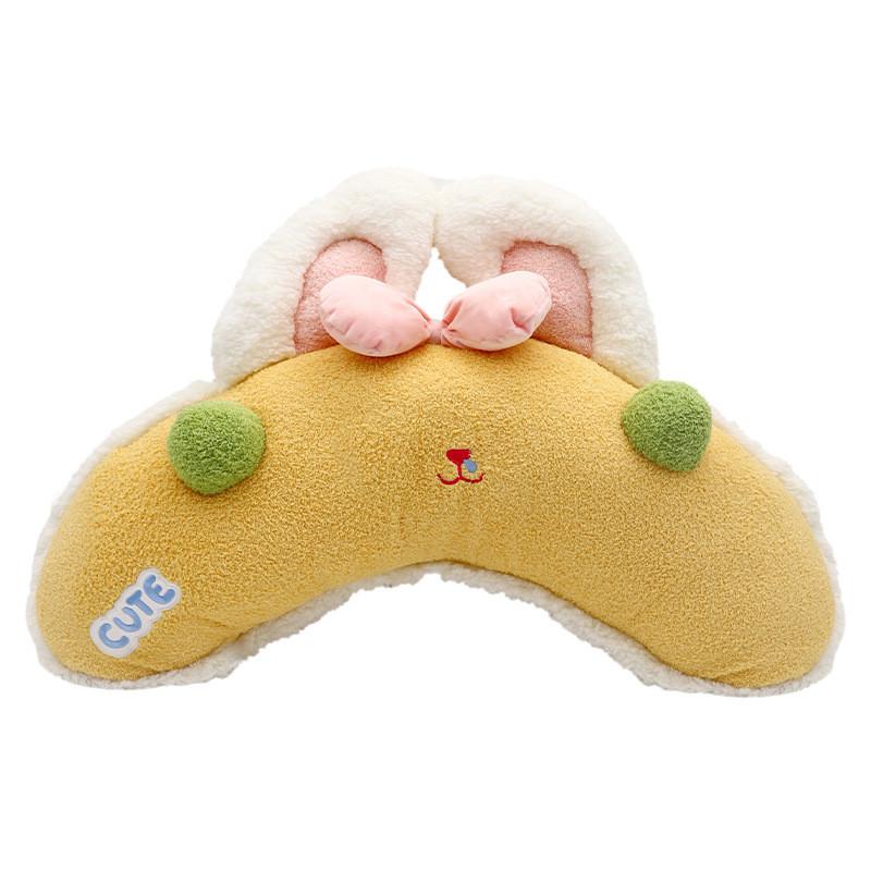 Cozy Cartoon Animal Cushion With Embroidered Cloud Velvet For Bedroom Lounge