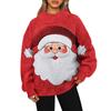 Ladies' Fashionable Christmas Printed Long Sleeved High Neck Sweatshirt Top