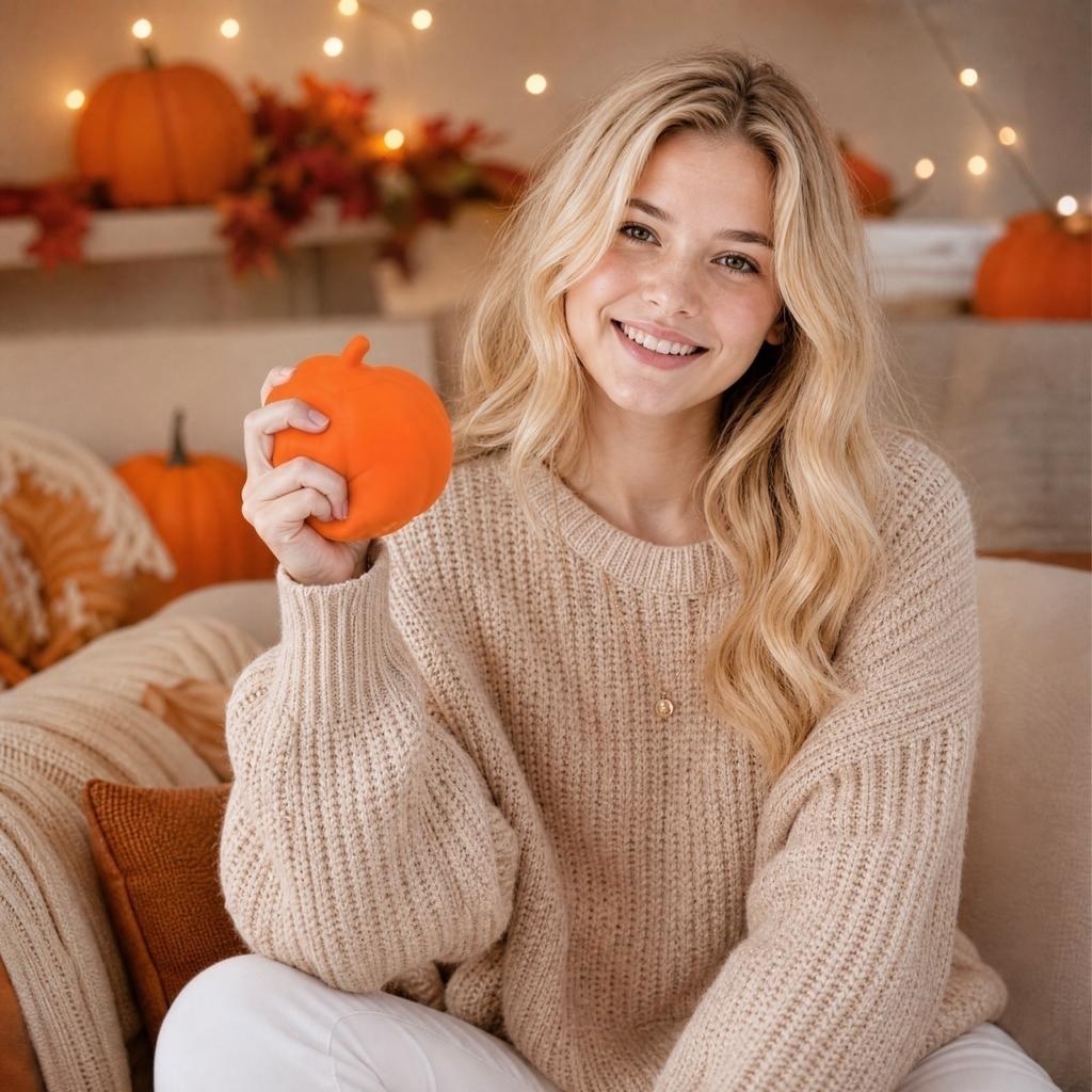 Realistic Large Pumpkin Stress Toy for Kids and Adults