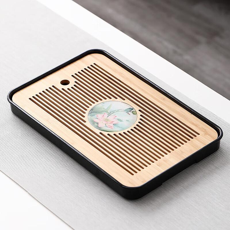 Chaxun Japanese Style Bamboo & Melamine Dry Tea Tray