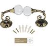 Curtain Tieback Hooks Drapery Holdbacks Crystal Ball Curtain Hookback Wall Mount Metal Curtain Holdback (Bronze 2pcs)